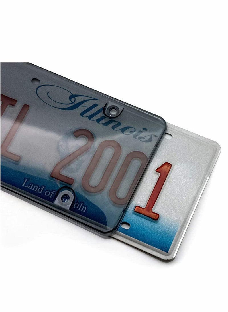 Excefore 2 PCS License Plates Shields Cover Tinted Clear d Design Unbreakable Fits All Standard 31x16 CM Novelty License Plates Protect Your Front Back License Plates Includ Screws - Image 2