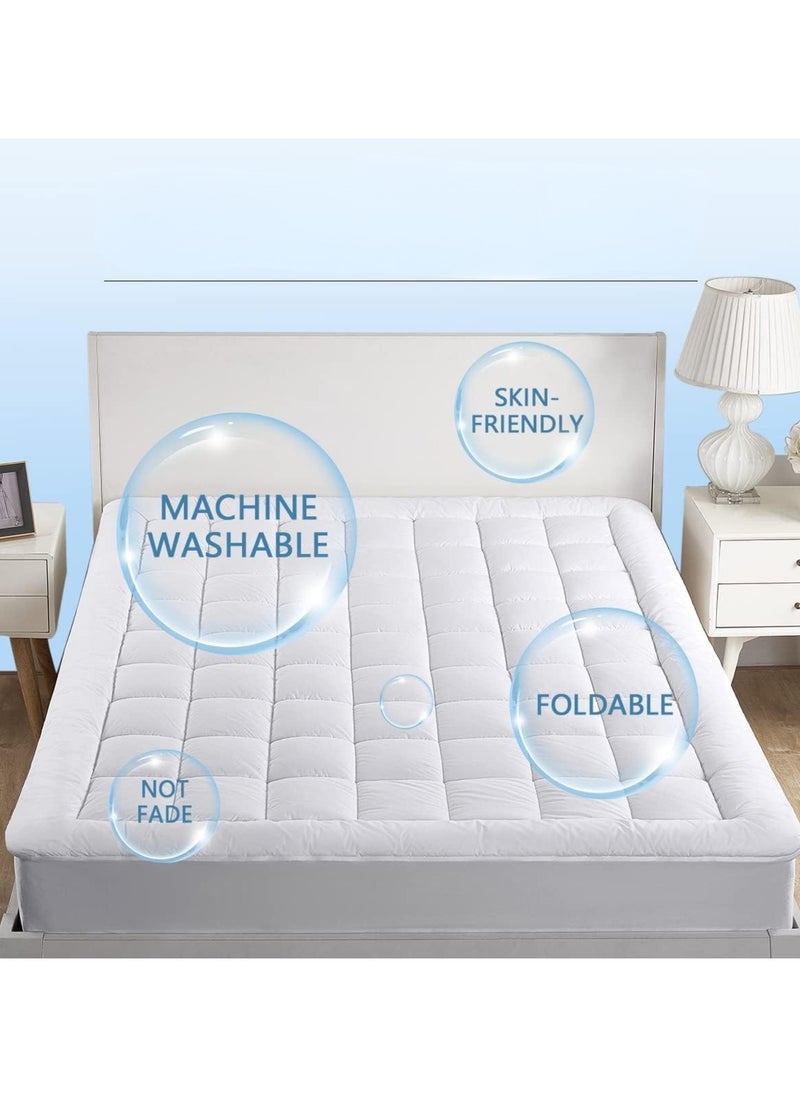 F.A.M.S Premium Hotel-Quality Mattress Topper 180 x 200 cm with 2 Pillows (75 x 50 cm), Hypoallergenic, Soft and Durable, Machine Washable, Perfect Sleep Upgrade for Home or Gift  - Image 3