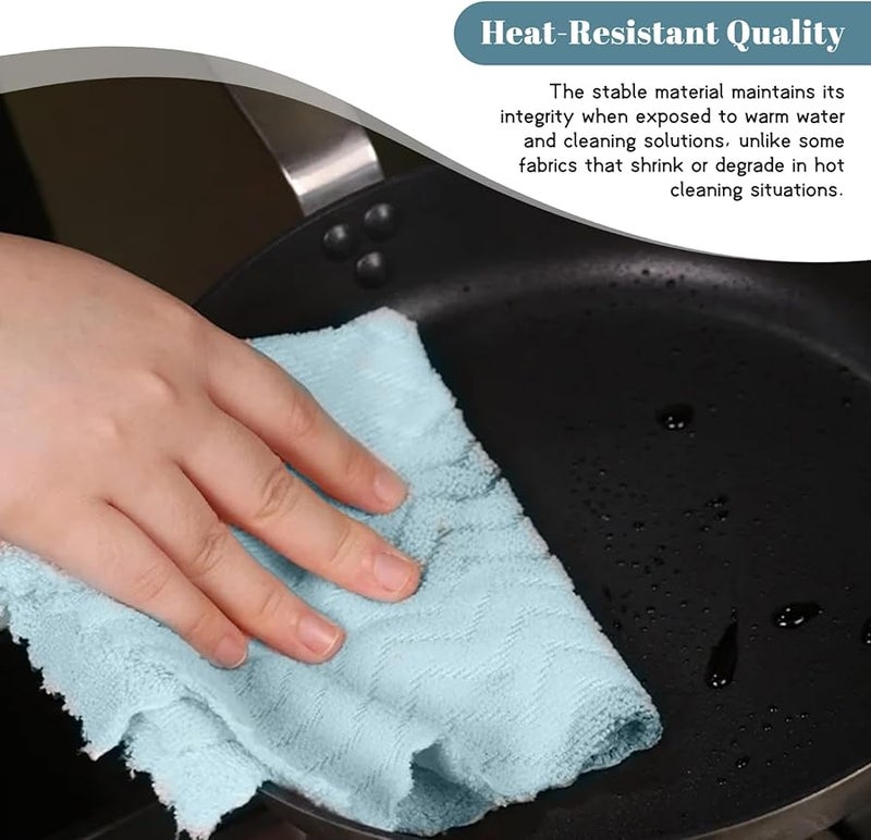 4 ألوان مناديل ورقية قابلة لإعادة الاستخدام 4 لفات من أقمشة التنظيف المصنوعة من الألياف الدقيقة صديقة للبيئة لأطباق المطبخ - Image 3