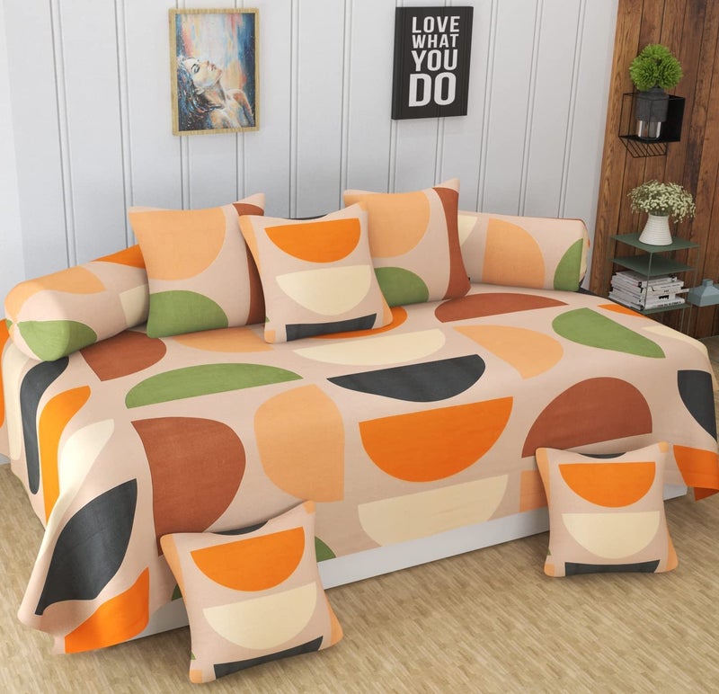 WYTOMAH Microfiber Fabric 8 Pcs Diwan Blend Set Covers Eaten Oranges