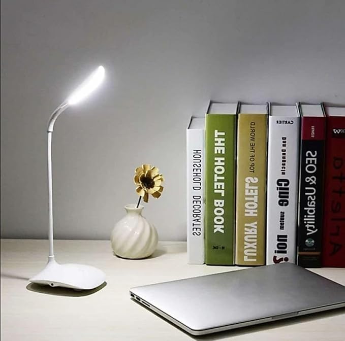 FAGVA Desk Lamp Eye Protection LED Lamp Flexible Bedside Table Desk Lamp LED Reading Desk Light Pack of 1 White - Image 3