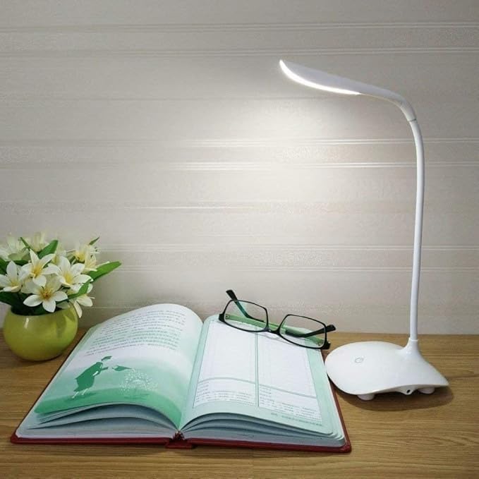 FAGVA Desk Lamp Eye Protection LED Lamp Flexible Bedside Table Desk Lamp LED Reading Desk Light Pack of 1 White - Image 1