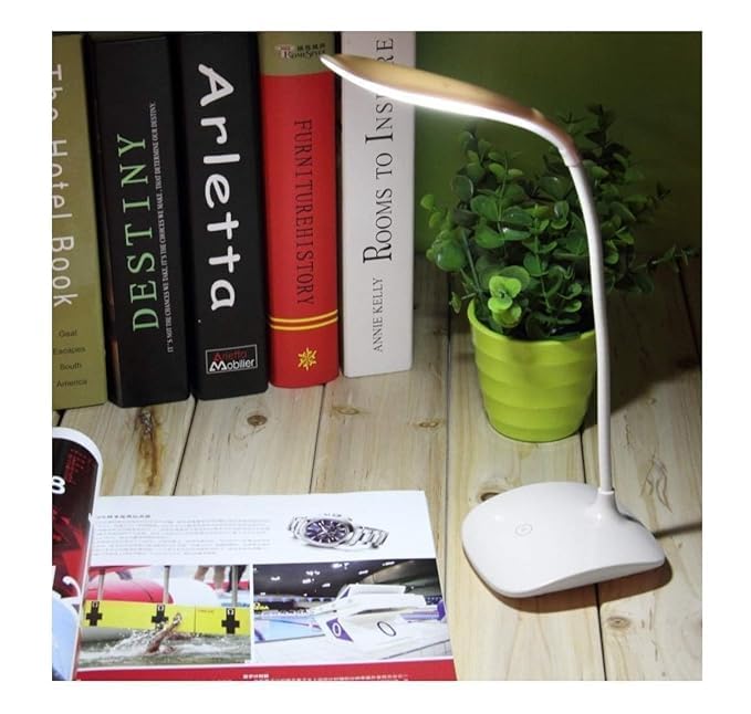 FAGVA Desk Lamp Eye Protection LED Lamp Flexible Bedside Table Desk Lamp LED Reading Desk Light Pack of 1 White - Image 5