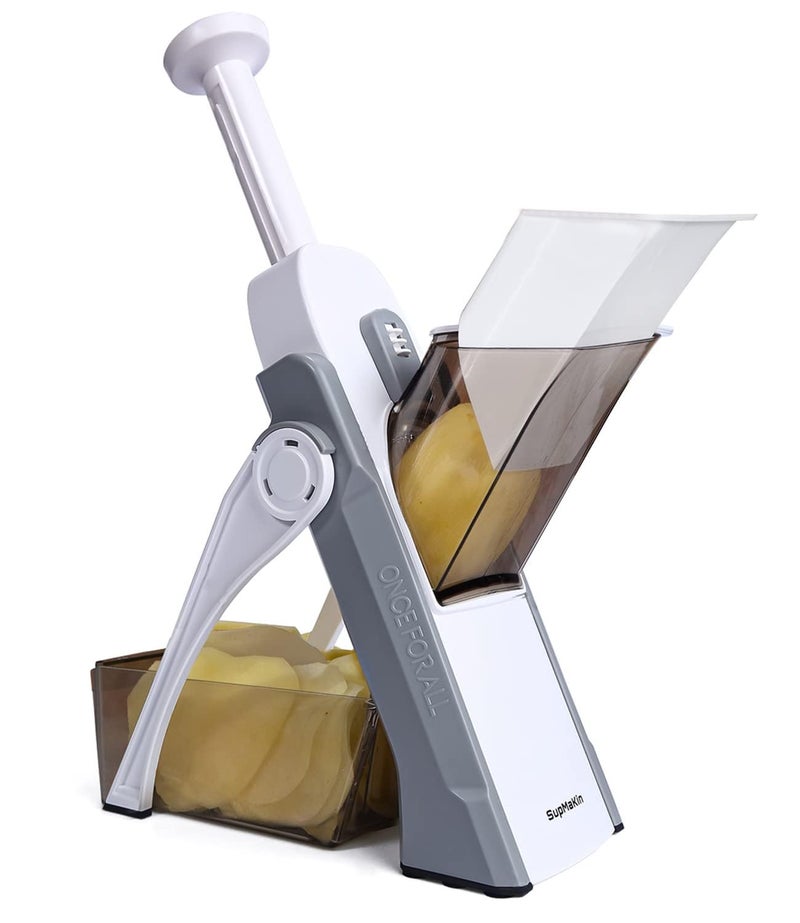 SupMaKin Safe Mandoline Slicer for Kitchen, Vegetable Food Potato Chip Slicer Maual Adjustable Thickness, Chopping Artifact Fast Veggie Salad Chopper & Cook Meal Prep - Image 1