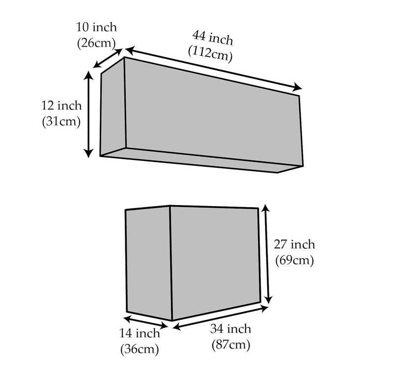 Kuber Industries غطاء مكيف هواء داخلي وخارجي من كوبر إندستريز بتصميم ثلاثي الأبعاد من قطعتين من مادة PVC بسعة 1.5 طن - رمادي (CTKTC01711) - Image 4