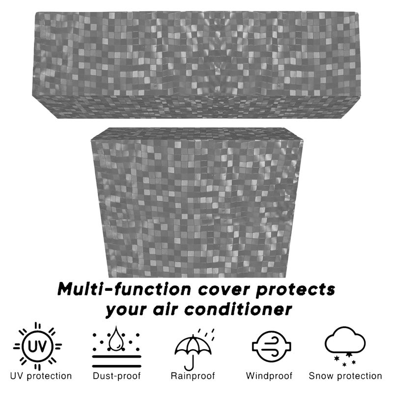 Kuber Industries غطاء مكيف هواء داخلي وخارجي من كوبر إندستريز بتصميم ثلاثي الأبعاد من قطعتين من مادة PVC بسعة 1.5 طن - رمادي (CTKTC01711) - Image 3
