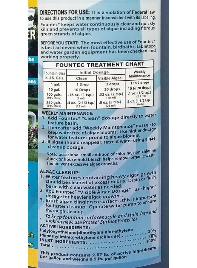 EasyCare Fountec Fountain Algaecide Clarifier, 64 Ounce - Image 3