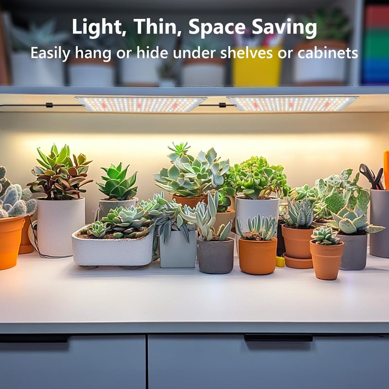 Garpsen Grow Light, 6000K Full Spectrum Plant Lights for Indoor Growing with Auto Timer 6/12/16H, 5 Dimmable Levels & 3 Color Modes, 552 LEDs Grow Lamp Panel for Seed Starting, Veg and Bloom(4Panels) - Image 4
