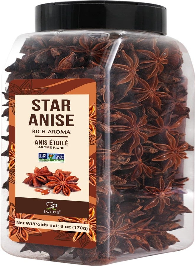 Soeos Star Anise Seeds 6oz (170g), Non-GMO Verified, Great for Baking and Tea, Anis Estrella, Whole Chinese Star Anise Pods, Dried Anise Star Spice - Image 1