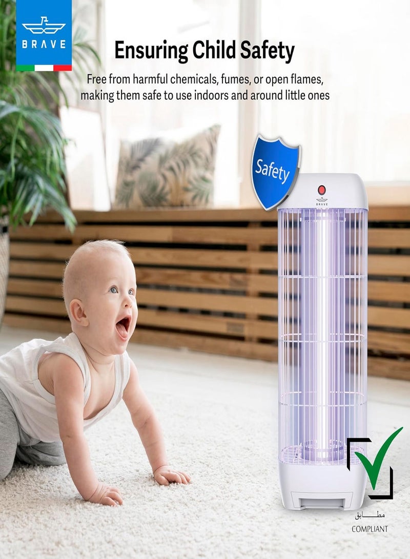 Brave High Power Mosquito Killer Lamp & Fly Trap, Smart Pest Control Device for Indoor & Outdoor Use, Effective in Killing Flying Insects, 15W Power & 1800V Electric Strike, Mosquito Fly Trap, 100% Original Insect Killer Device, High Power UV Mosquito Trap, Perfect for Home, Patio, Garden, Kitchen, Office, Camping, Durable Design, 24/7 Protection (White) - Image 4
