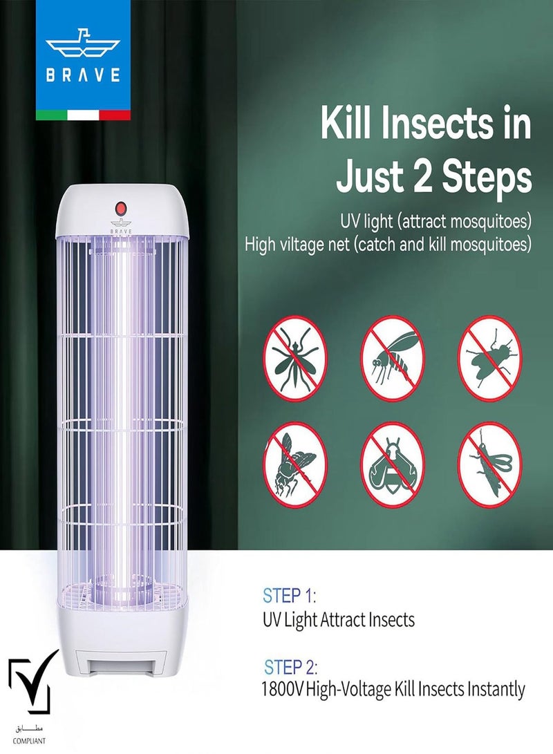 Brave High Power Mosquito Killer Lamp & Fly Trap, Smart Pest Control Device for Indoor & Outdoor Use, Effective in Killing Flying Insects, 15W Power & 1800V Electric Strike, Mosquito Fly Trap, 100% Original Insect Killer Device, High Power UV Mosquito Trap, Perfect for Home, Patio, Garden, Kitchen, Office, Camping, Durable Design, 24/7 Protection (White) - Image 5