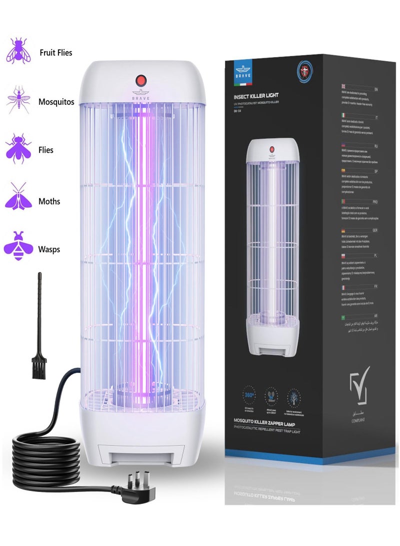 بريف مصباح قاتل البعوض عالي الطاقة وفخ الذباب، جهاز ذكي لمكافحة الآفات للاستخدام الداخلي والخارجي، فعال في قتل الحشرات الطائرة، قوة 15 وات وضربة كهربائية 1800 فولت، مصيدة ذباب البعوض، جهاز قاتل الحشرات الأصلي بنسبة 100%، مصيدة بعوض عالية الطاقة بالأشعة فوق البنفسجية، مثالية للمنزل والفناء والحديقة والمطبخ والمكتب والتخييم، تصميم متين، حماية على مدار الساعة طوال أيام الأسبوع (أبيض) - Image 1