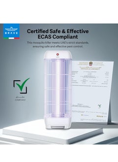 Brave High Power Mosquito Killer Lamp & Fly Trap, Smart Pest Control Device for Indoor & Outdoor Use, Effective in Killing Flying Insects, 15W Power & 1800V Electric Strike, Mosquito Fly Trap, 100% Original Insect Killer Device, High Power UV Mosquito Trap, Perfect for Home, Patio, Garden, Kitchen, Office, Camping, Durable Design, 24/7 Protection (White)  - Image 2