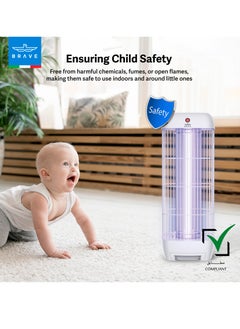 Brave High Power Mosquito Killer Lamp & Fly Trap, Smart Pest Control Device for Indoor & Outdoor Use, Effective in Killing Flying Insects, 15W Power & 1800V Electric Strike, Mosquito Fly Trap, 100% Original Insect Killer Device, High Power UV Mosquito Trap, Perfect for Home, Patio, Garden, Kitchen, Office, Camping, Durable Design, 24/7 Protection (White)  - Image 4