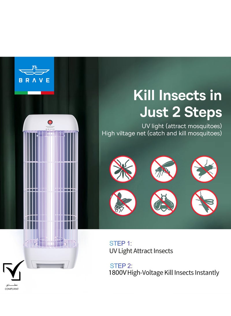Brave High Power Mosquito Killer Lamp & Fly Trap, Smart Pest Control Device for Indoor & Outdoor Use, Effective in Killing Flying Insects, 15W Power & 1800V Electric Strike, Mosquito Fly Trap, 100% Original Insect Killer Device, High Power UV Mosquito Trap, Perfect for Home, Patio, Garden, Kitchen, Office, Camping, Durable Design, 24/7 Protection (White)  - Image 5