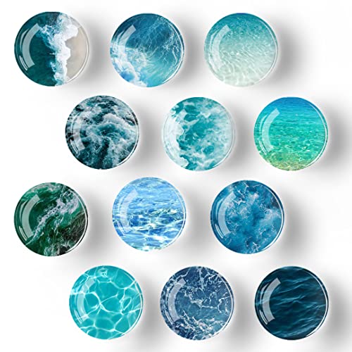 12Pcs Glass Refrigerator Magnet Fridge StickerOcean Fridge Magnets Decoration for CraftsStrong Fridge Magnets for Kitchen SchoolOffice Whiteboard Cabinet and Dishwasher