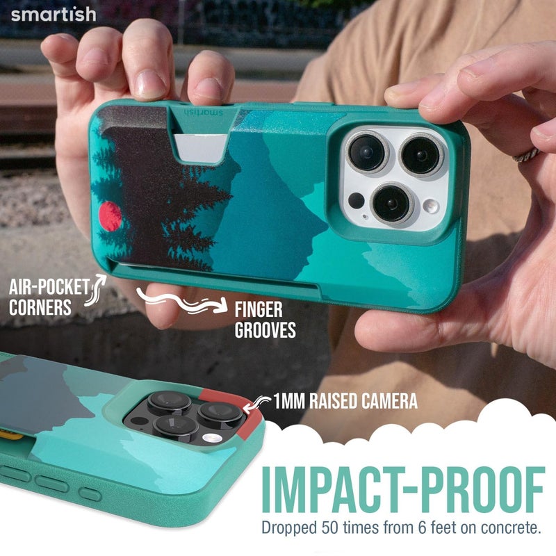 SmartishÂ® iPhone 16 Pro Max Wallet Case - Wallet Slayer Vol. 1 [Slim + Protective] Credit Card Holder - Drop Tested Hidden Flip Card Slot Cover Compatible w/Apple iPhone 16 Pro Max - Moving Mountains - Image 4