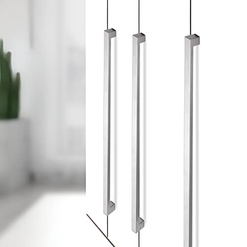 Redunest Cabinet Pulls Brushed Nickel Cabinet Handles Square Drawer Pulls, 10 Pack 15 Inch Stainless Steel Kitchen Door Cupboard Cabinet Handles, Cabinet Hardware Drawer Handles, 384mm Hole Centers - Image 5
