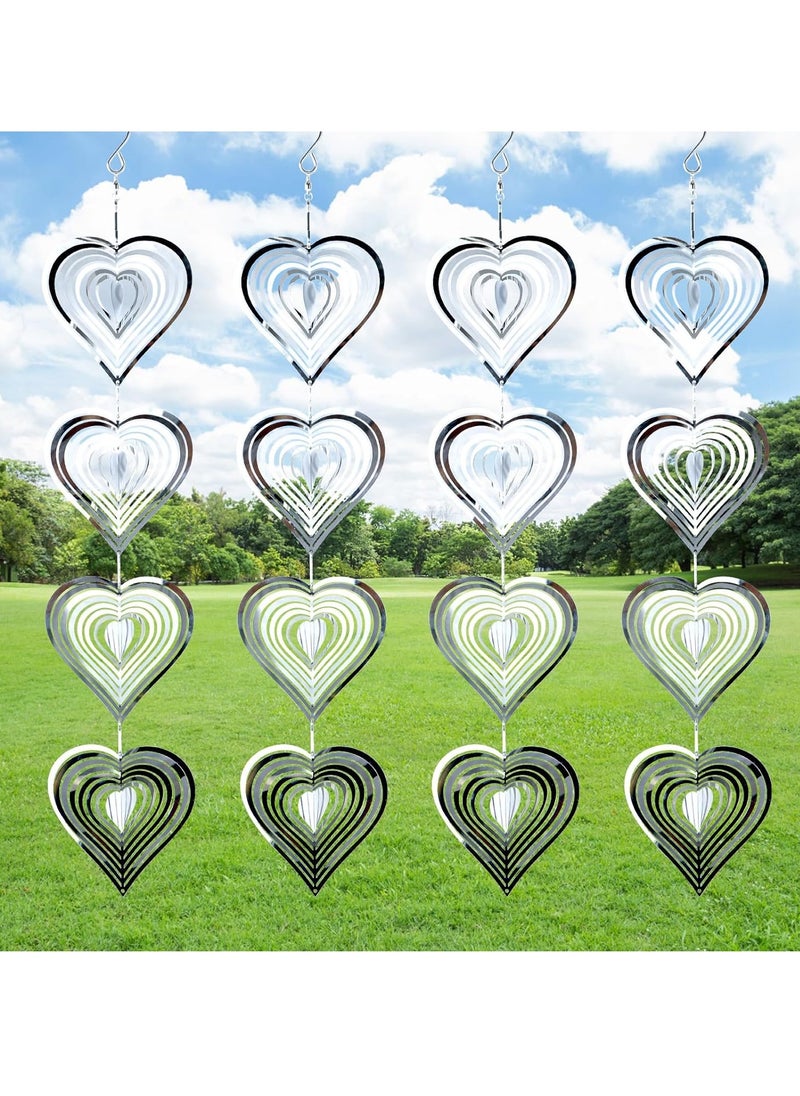 SYOSI - Bird Scare Discs Set Metal Holographic Highly Heart Reflective Double Sided Bird Reflectors for Windows Sparkly Wind Spinners Outdoor Garden Devices Decoration for Scare Birds Away 4 Strings - Image 1
