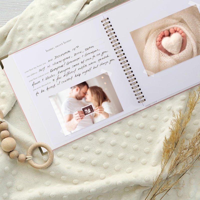 ZICOTO Keepsake Baby Memory Book for Boys and Girls â€“ Timeless First 5 Year Baby Book â€“ Neutral Journal Scrapbook or Photo Album - Record a Milestone for Every Event from Birth to Age 5 - Image 5