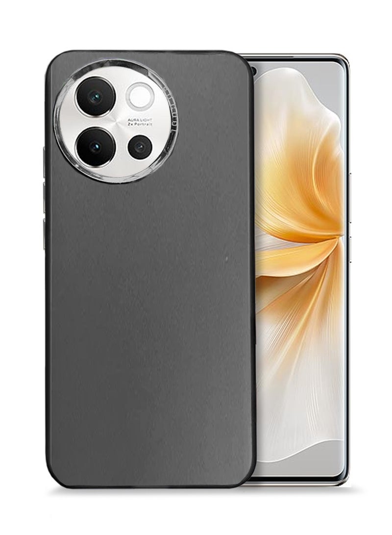 Wtech vivo V40 Lite 5G 2024 SO COOL Series Light Refrative Silicone Protective Raised Plating Camera Lips Bazel - Black - Image 1