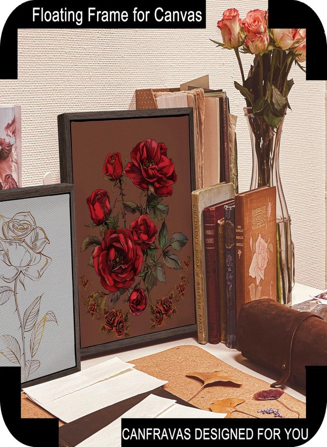 CANFRAVAS 8x10 Solid Wood Canvas Floater Frame, Wood Canvas Floating Frame, Floater Frame for 0.6"-0.8" Deep Canvas Paintings (8"x10", Dark Brown) - Image 3