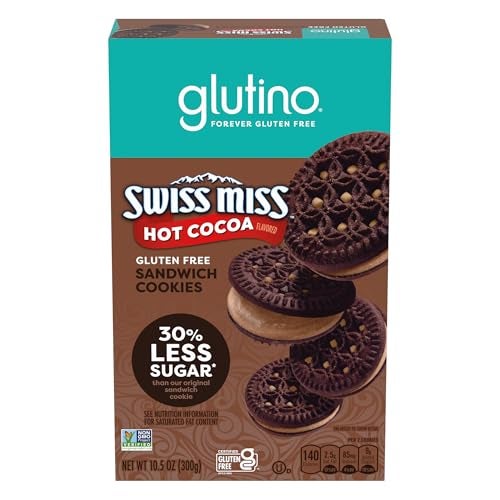 Glutino Swiss Miss Gluten Free Hot Cocoa Flavored Sandwich Cookies, Gluten Free Snacks, 10.5 oz. - Image 1