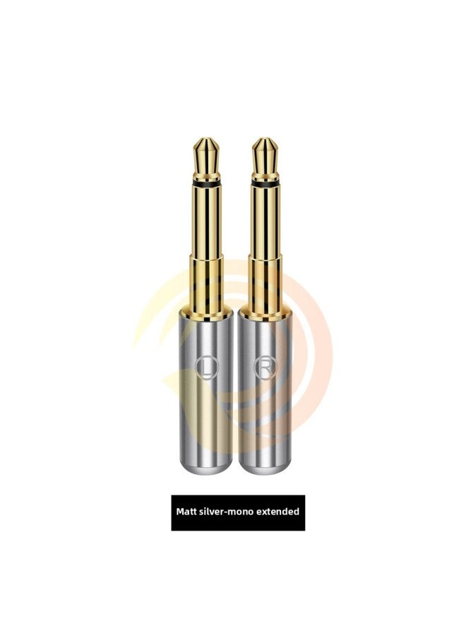 Magpie Sound Square 3.5mm Long Headset Pin 3.5mm Mono/Stereo/Four MM400 Headset Pin-Color:Dumb Silver-Monophonic Pair - Image 1
