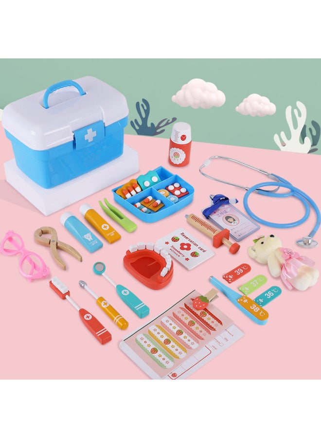 Children's Little Doctor Nurse Set Boys And Girls Stethoscope Injection Kit Medical Baby Toy-Specifications:All-round Pink + Nurse Clothing  - Image 3