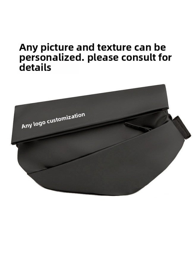 Men's Shoulder Bag Magnetic Suction Crossbody Bag College Student Travel Multifunctional Waterproof Riding Ultra-thin Portable Chest Bag-Color:Gray Magnetic Buckle - Image 5