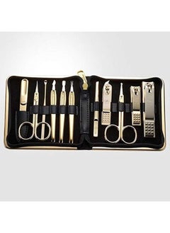 Three Seven (777) Korean Nail Clipper! World No 1 Three Seven (777) Travel Manicure Grooming Kit Nail Clipper Set Gift Set Premium Nail Clipper Set (10 Pcs) Made In Korea Since 1975 (Goldred Case)  - Image 1