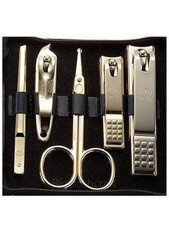 Three Seven (777) Korean Nail Clipper! World No 1 Three Seven (777) Travel Manicure Grooming Kit Nail Clipper Set Gift Set Premium Nail Clipper Set (10 Pcs) Made In Korea Since 1975 (Goldred Case)  - Image 4