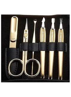 Three Seven (777) Korean Nail Clipper! World No 1 Three Seven (777) Travel Manicure Grooming Kit Nail Clipper Set Gift Set Premium Nail Clipper Set (10 Pcs) Made In Korea Since 1975 (Goldred Case)  - Image 5