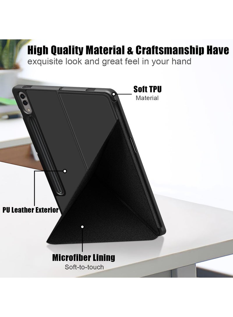 general Case for Galaxy Tab S9,Premium PU Leather & Soft TPU Back Cover, Multi-Viewing Angles, Auto Wake/Sleep with Pen Holder - Image 3