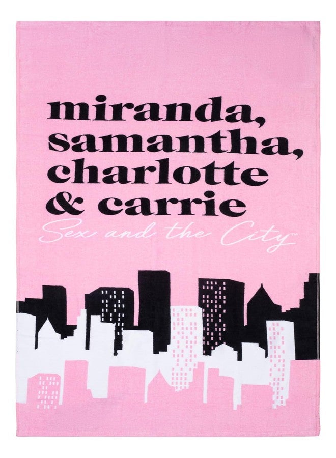 Jay Franco Sex and The City Beach Tote Bag and Towel Set - Canvas Shoulder Handbag Measures 16 x 14 Inches Double Straps with Super Soft and Absorbent 28 x 58 Inch Beach Towel - Image 2