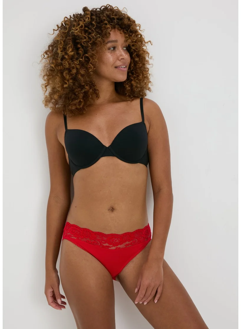 Matalan 4 Pack Multicoloured Lace Trim High Leg Knickers