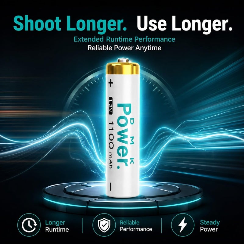 DMK Power Rechargeable AAA Batteries 1100mAh – 1.2V NiMH High Capacity (4 PCS) - Image 4