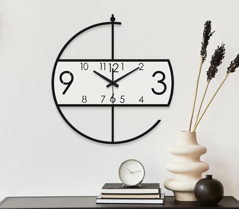 Nubilous Large World Map Wall Clock, Metal Minimalist Modern Clock, Round Silent Non-Ticking Battery Operated Wall Clocks for Living Room/Home/Kitchen/Bedroom/Office/School Decor (Black(ST-32), 40CM) - Image 1