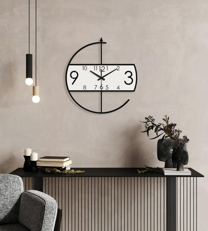 Nubilous Large World Map Wall Clock, Metal Minimalist Modern Clock, Round Silent Non-Ticking Battery Operated Wall Clocks for Living Room/Home/Kitchen/Bedroom/Office/School Decor (Black(ST-32), 40CM) - Image 3