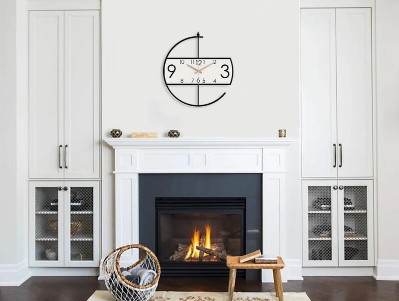Nubilous Large World Map Wall Clock, Metal Minimalist Modern Clock, Round Silent Non-Ticking Battery Operated Wall Clocks for Living Room/Home/Kitchen/Bedroom/Office/School Decor (Black(ST-32), 40CM) - Image 4