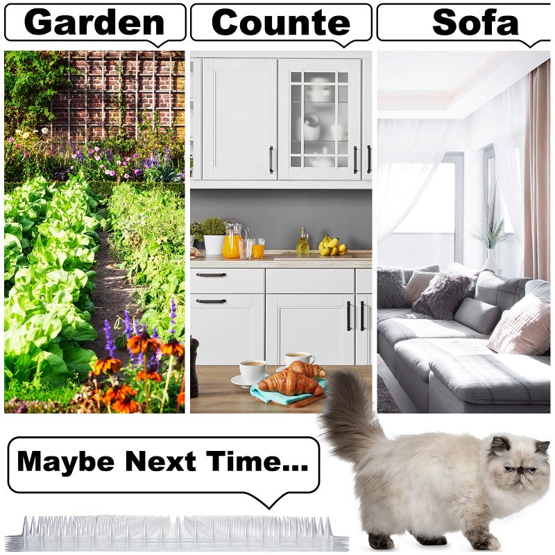 Nuanchu 12 Pieces Cat Deterrent Mat Cat Repellent Mat with Spikes Keep Dogs Off Counter Anti Pet for Outdoor Indoor Plants Garden Sofa Window(16 x 13 Inches,Clear) - Image 3