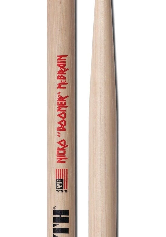 Vic Firth Signature Series Drumsticks - Nicko McBrain - Wood Tip - Image 1