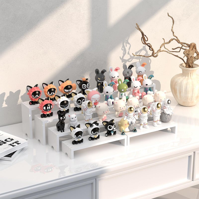 Vecxoty 2 Set Large White Wooden Tiered Riser Display Stands for Vendor Events,Stackable Wooden Cupcake Stand,Farmhouse Decor Wood Dessert Table Display Set,Vendor Booth Display Items,Food Display Risers for Partyï¼ˆ12-11.2-10.4-9.6INï¼‰ - Image 4