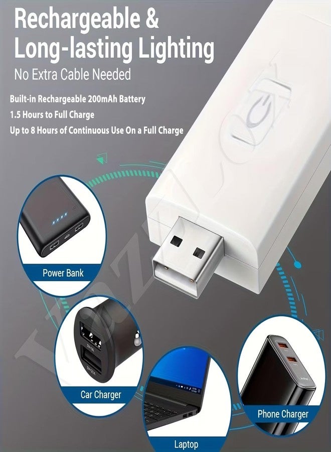 VazzLox مصباح قراءة الكتب VazzLox للقراءة الليلية، قابل لإعادة الشحن عبر منفذ USB، مزود بإضاءة LED مريحة للعين مع 3 مستويات سطوع و3 أوضاع ألوان، مصباح مرن قابل للطي، مصباح قراءة للكتب مع مشبك. - Image 5