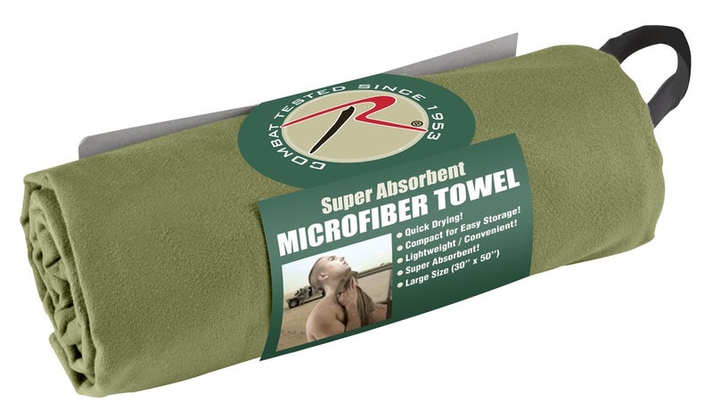 Rothco Microfiber Towel - Fast Drying, Lightweight and Durable - Olive Drab - 30" x 50" - Image 3
