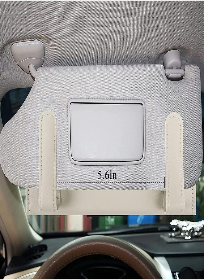 ZEESQUARE - Car Tissue Holder Organizer with Accessories Glasses Holder Card Registration Holder Hanging Sun Visor (Beige) - Image 1