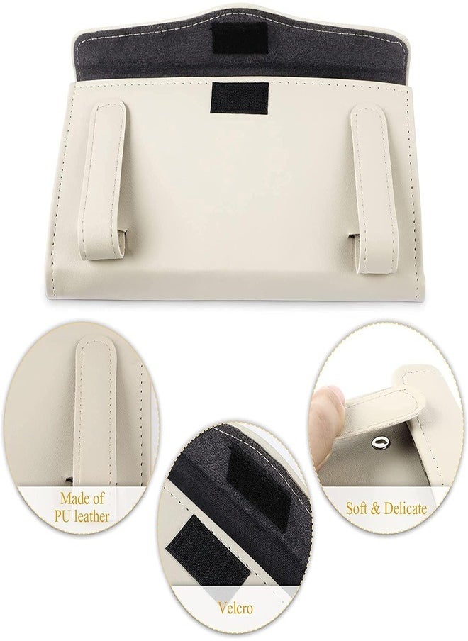 ZEESQUARE - Car Tissue Holder Organizer with Accessories Glasses Holder Card Registration Holder Hanging Sun Visor (Beige) - Image 1