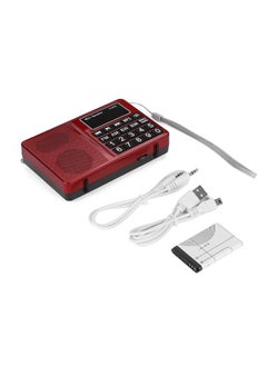 FM/AM/SW Stations Stereo FM Radio TF/U Disk Music Noise Cancelling MP3 Player Radio - Red