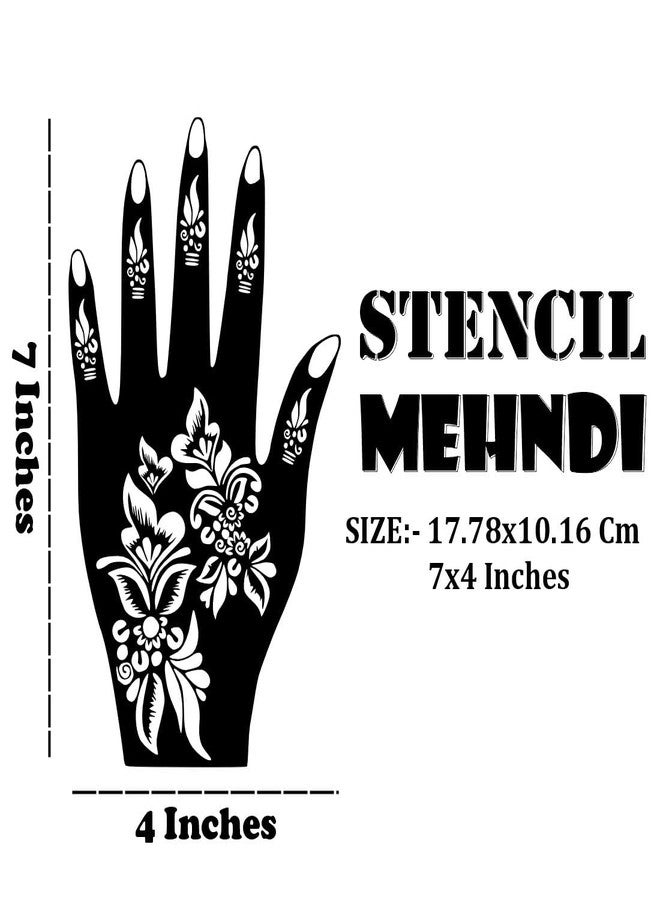 VANVATI Easy-to-Apply Floral Mehndi Stencil Sticker Design Left & Right Hand Design Set Easy to Apply - Image 3