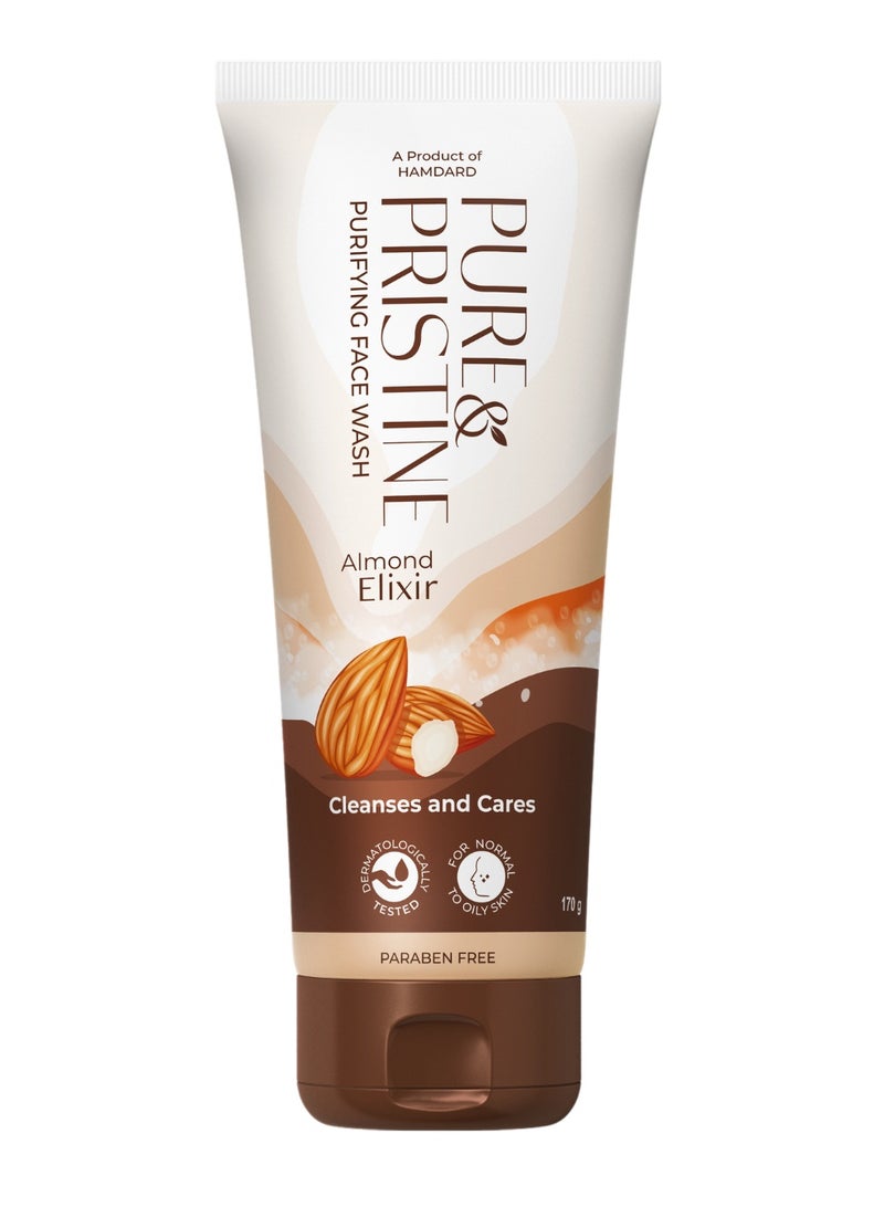 PURE & PRISTINE Purifying Face Wash 170g – Almond Oil & Papaya, Gentle Cleanser for Clear Glowing Skin